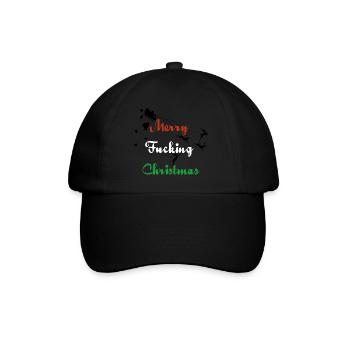MerryfuckinChristmas - Baseballkappe - Schwarz/Schwarz - Vorne