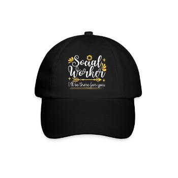 Soziale Arbeit | Sonnenblumen | Sozialarbeiter - Baseballkappe - Schwarz/Schwarz - Vorne