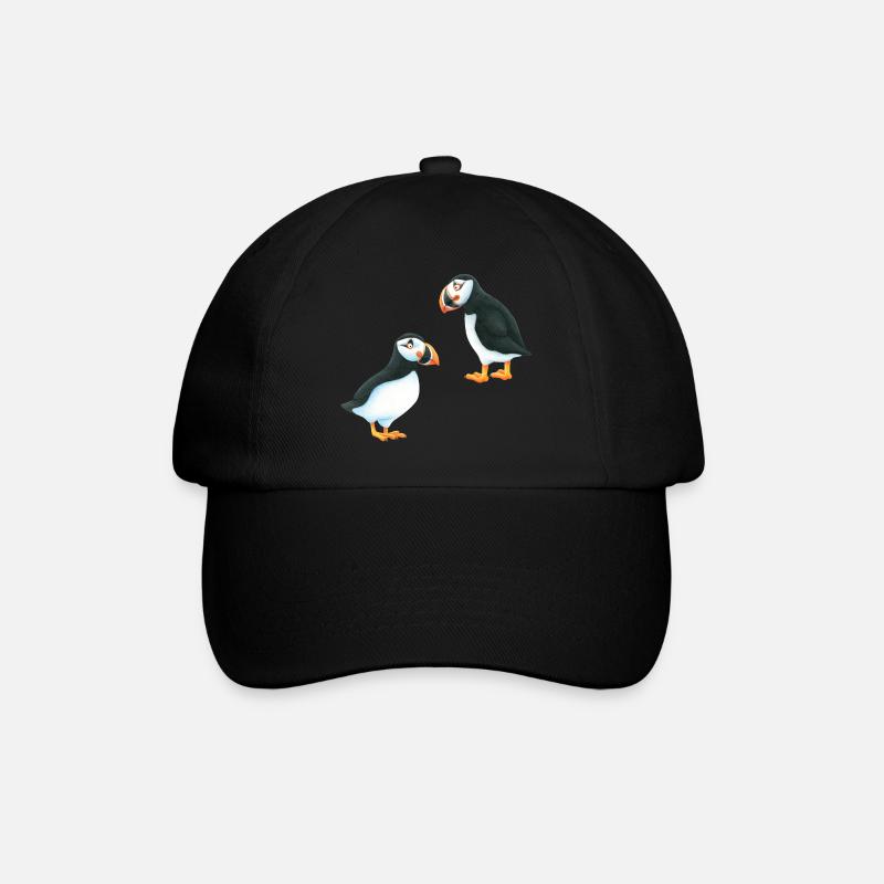 Papageitaucher - Baseballkappe - Schwarz/Schwarz