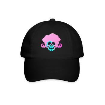 Feu Crâne Fumée Rose Squelette Flammes 10 - Casquette classique - noir/noir - Devant