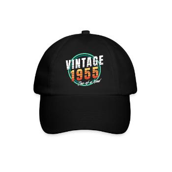Vintage 1955 Hemd für Männer Frauen 68 Jahre alt 68. - Baseballkappe - Schwarz/Schwarz - Vorne