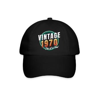 Vintage 1970 Hemd für Herren Frauen 53 Jahre 53. - Baseballkappe - Schwarz/Schwarz - Vorne