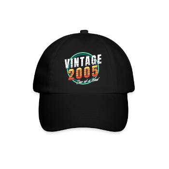 Vintage 2005 Shirt für Herren Frauen 18 Jahre 18. - Baseballkappe - Schwarz/Schwarz - Vorne