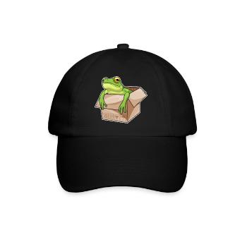 Frosch Karton - Baseballkappe - Schwarz/Schwarz - Vorne