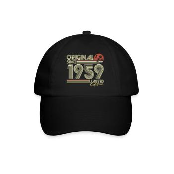 1959 Vintage Jahrgang Geburtstag Retro Geschenk - Baseballkappe - Schwarz/Schwarz - Vorne