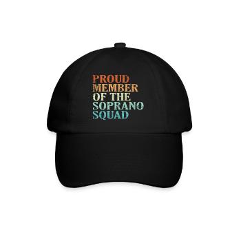 Proud Member of the Soprano Squad Vintage - Baseballkappe - Schwarz/Schwarz - Vorne