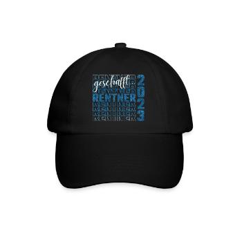 geschafft...Rentner 2023 Blue Glitter - Baseballkappe - Schwarz/Schwarz - Vorne