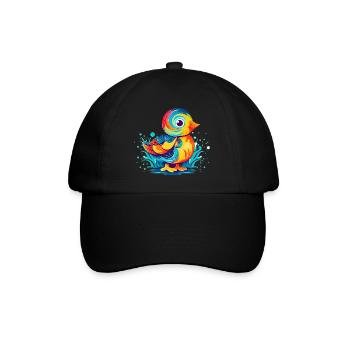 Colorful minimalist duck perfect as a gift - Baseball Cap - black/black - Front
