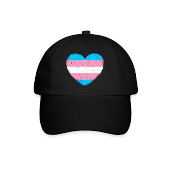 Trans* Heart | In vintage style - Baseball Cap - black/black - Front