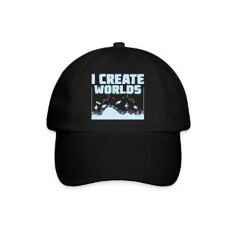 I Create Worlds Fish Keeping Aquarium Owner - Baseballkappe - Schwarz/Schwarz - Vorne