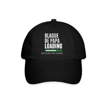 Blague de Papa en Chargement - Design Unique - Casquette classique - noir/noir - Devant