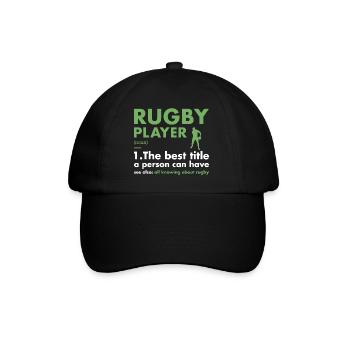Sport Player Definition Rugby - Baseballkappe - Schwarz/Schwarz - Vorne
