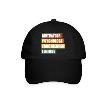 Lustiger Taucher Tauchlehrer Spruch - Baseballkappe - Schwarz/Schwarz - Vorne