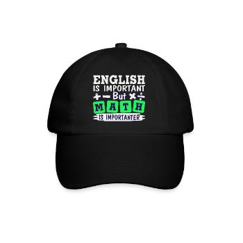 L’anglais est important, mais les mathématiques sont plus importantes - Casquette classique - noir/noir - Devant
