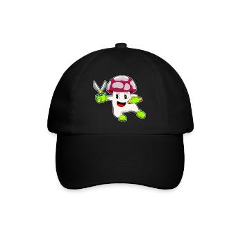 Ciseaux de coiffeur aux champignons - Casquette classique - noir/noir - Devant