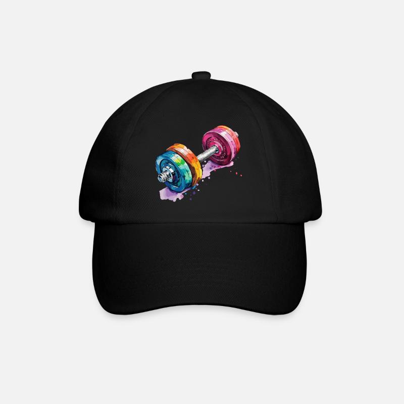 Haltères aux couleurs de l’arc-en-ciel - Casquette classique - noir/noir