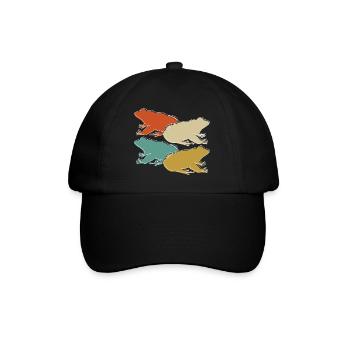 Amphibian Retro Frog Lover Vintage Herpetologist - Baseball Cap - black/black - Front