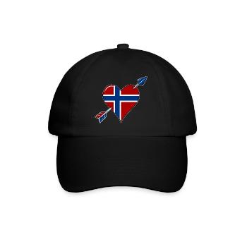 Drapeau de la Norvège coeur amoureux - Casquette classique - noir/noir - Devant