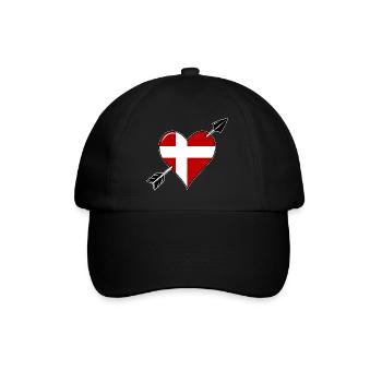 Danemark drapeau coeur amoureux - Casquette classique - noir/noir - Devant