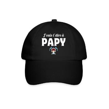papy, grand-père, papi, j'vais le dire - Casquette classique - noir/noir - Devant