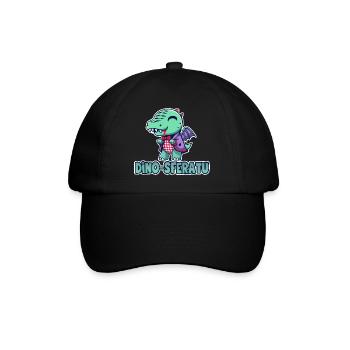 Zeichnung Dinosaurier Vampir Chibi Humor - Baseballkappe - Schwarz/Schwarz - Vorne