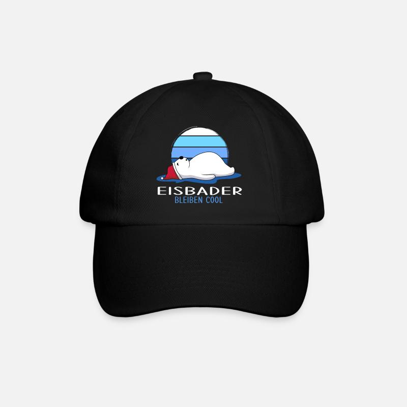 Eisbaden cool Winterbader Winterschwimmen - Baseballkappe - Schwarz/Schwarz