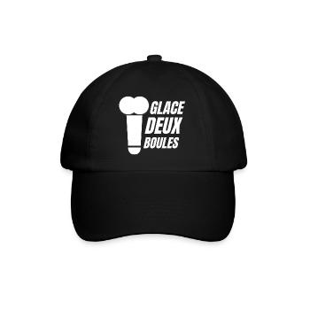 glace deux boules, crème glacée, glace humour - Casquette classique - noir/noir - Devant