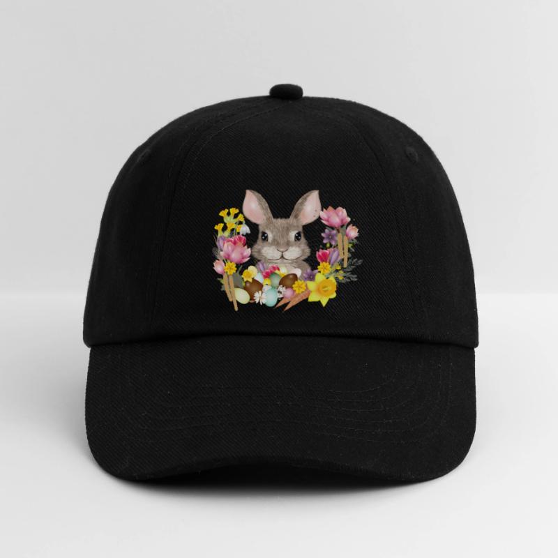 Easter Wreath & Easter Eggs with Rabbit as Easter Bunny Baseball Cap