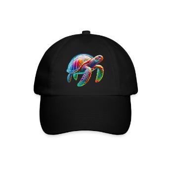 Schildkröte - Baseballkappe - Schwarz/Schwarz - Vorne