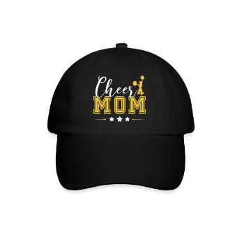 Vintage Retro Cheer Mom Proud Cheerleader Mama - Baseball Cap - black/black - Front