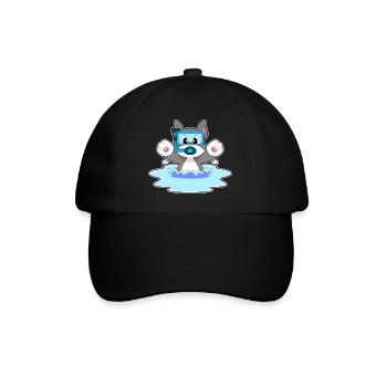 Katze Taucher Schnorchel Tauchen - Baseballkappe - Schwarz/Schwarz - Vorne