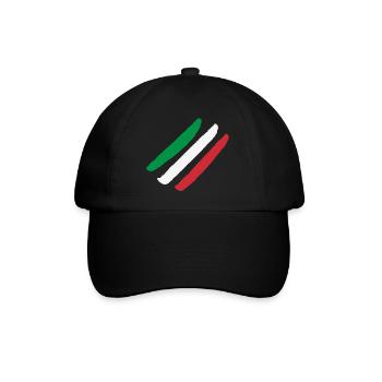 Italien Flagge - Steifen - Baseballkappe - Schwarz/Schwarz - Vorne