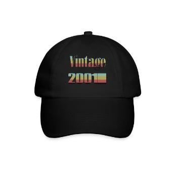 2001 Birthday 2001 Born in 2001 Birthday - Baseball Cap - black/black - Front