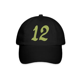 12 - Baseballkappe - Schwarz/Schwarz - Vorne