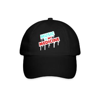 La musique est ma médecine Graffiti Spruch Musik Party - Casquette classique - noir/noir - Devant