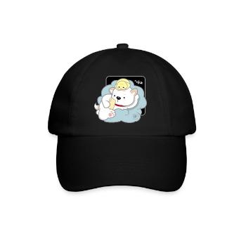 Dog Korean - Japanese Style 03B - Baseball Cap - black/black - Front