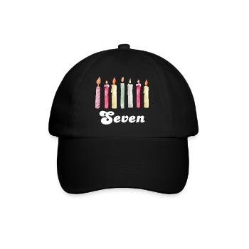 7e anniversaire bougie - Casquette classique - noir/noir - Devant