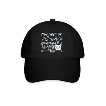 Pharmacy Cat Pills to Purrs Blue-White - Baseball Cap - black/black - Front