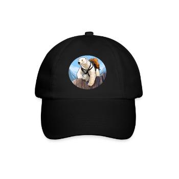 Polar Bear Hiking / Mountaineer Polar Bear - Baseball Cap - black/black - Front