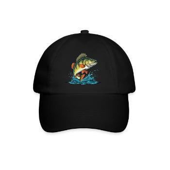 Perche Pêche aux carnassiers - Casquette classique - noir/noir - Devant