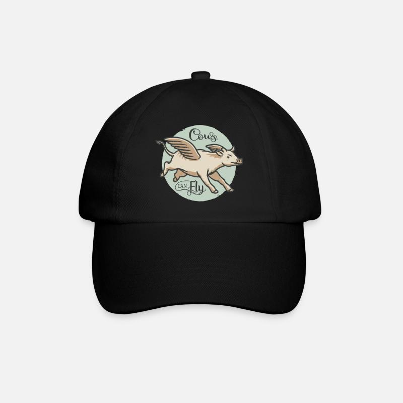 Cows can fly - Baseball Cap - black/black