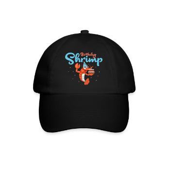 Birthday Shrimp Seafood Shrimp Lover - Baseballkappe - Schwarz/Schwarz - Vorne