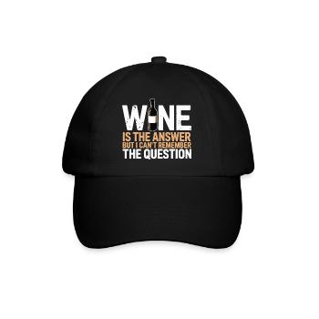 Le vin est la réponse, j’ai juste oublié la question - Casquette classique - noir/noir - Devant