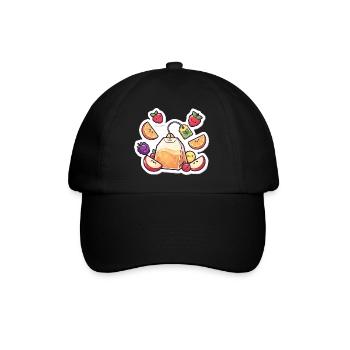 Thé Fruity Lunchbag ,Autocollant de dessin animé de thé - Casquette classique - noir/noir - Devant