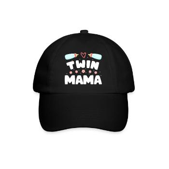 Twin Mom Pregnancy Mom of Twins - Baseball Cap - black/black - Front