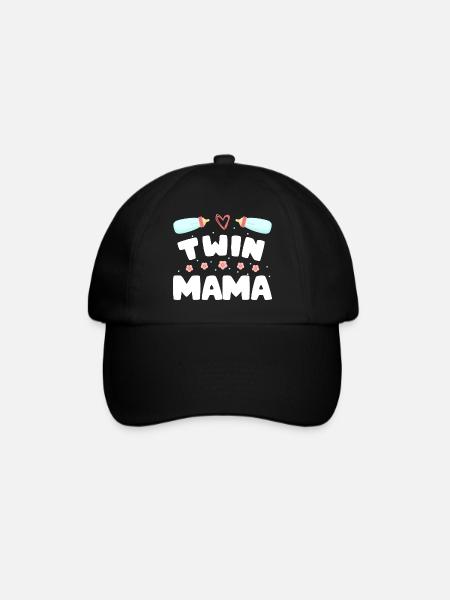 Zwillingsmama Schwangerschaft Mom of Twins - Baseballkappe - Schwarz/Schwarz
