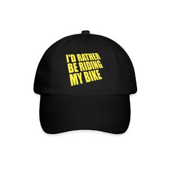 Cyclisme Je préfère rouler sur mon vélo jaune - Casquette classique - noir/noir - Devant