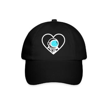 Astronaut Heart Space Cosmic Helmet - Baseball Cap - black/black - Front