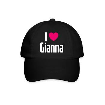 I Love Gianna Pinkes Herz Ich liebe Gianna - Baseballkappe - Schwarz/Schwarz - Vorne