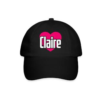J’aime Claire Coeur Rose J’aime Claire - Casquette classique - noir/noir - Devant